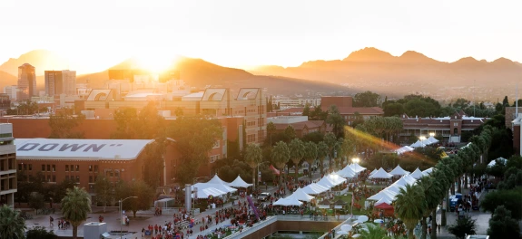 Aerial shot of UA campus mall