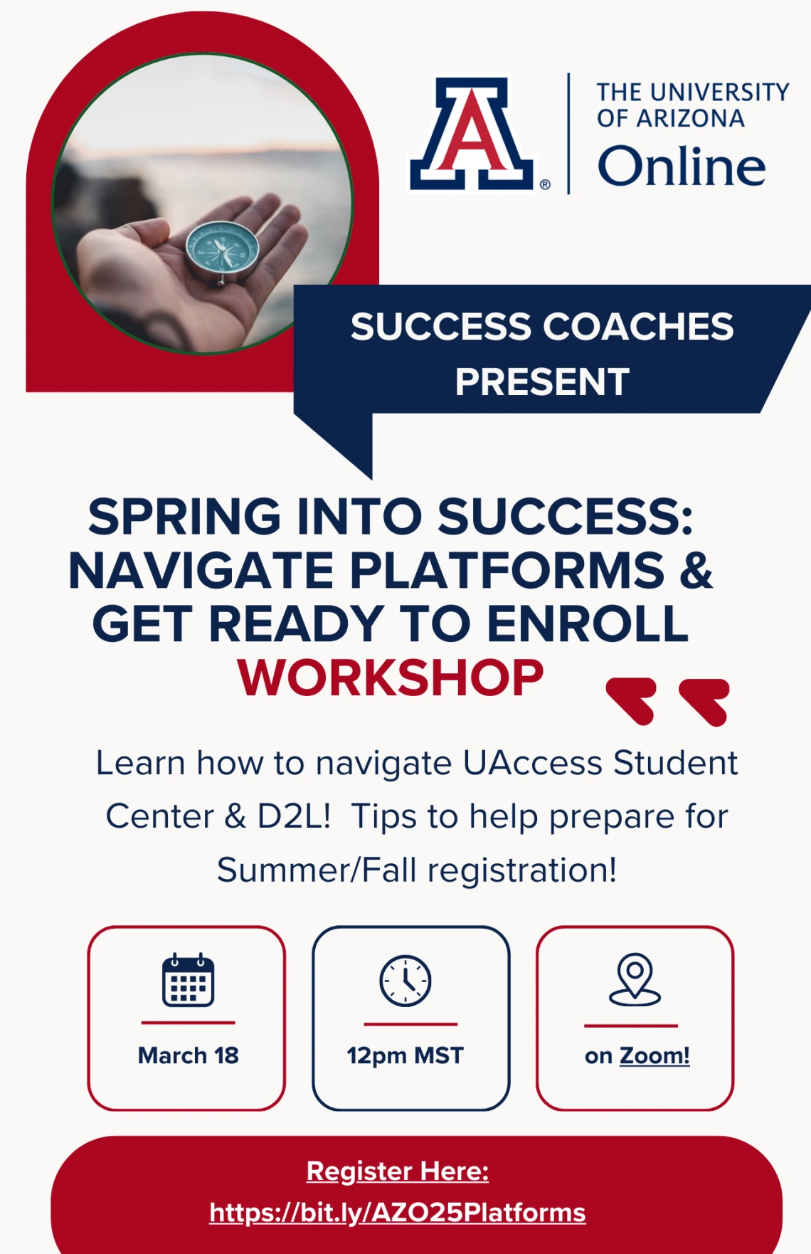 Flyer with information on the Navigating Platforms & Preparing for Enrollment online event