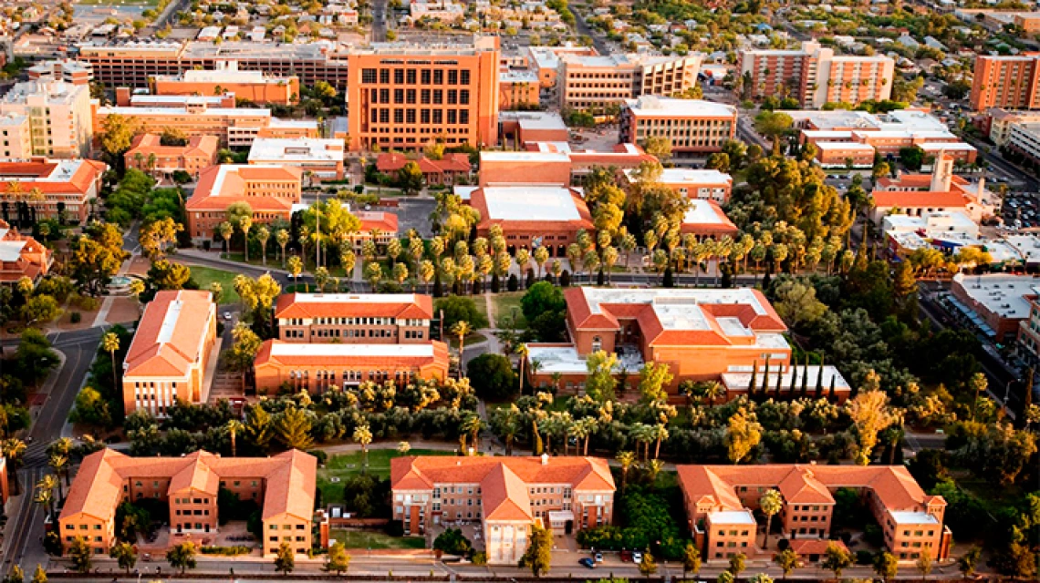 Aerial shot of UA campus