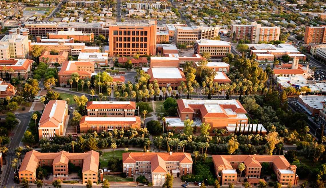 Aerial shot of UA campus