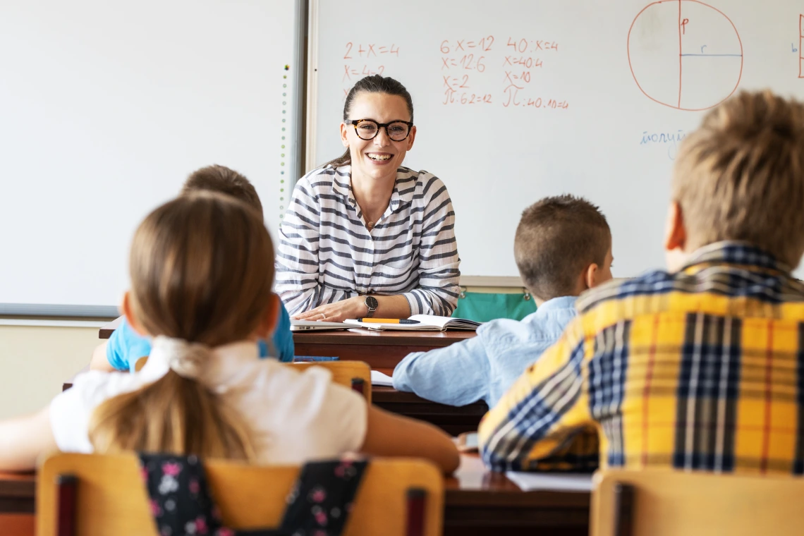 Teacher in a classroom with students