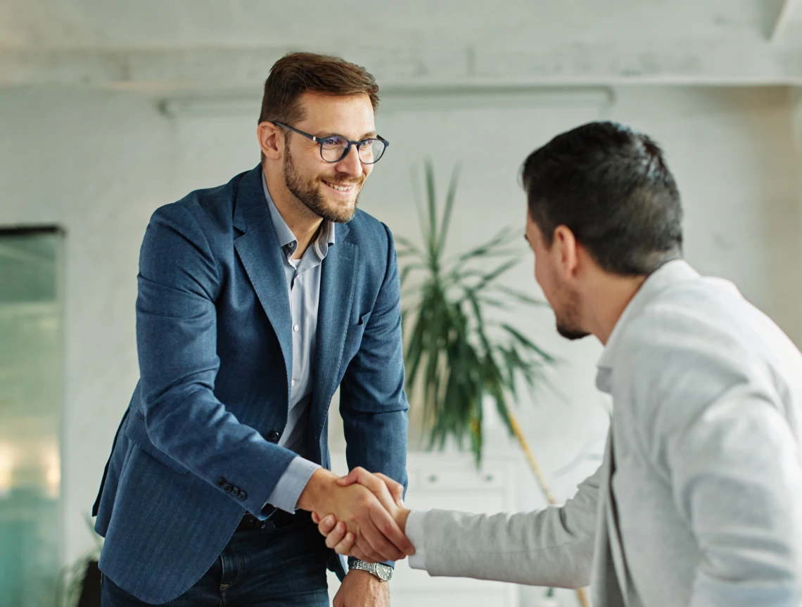 young business men handshake